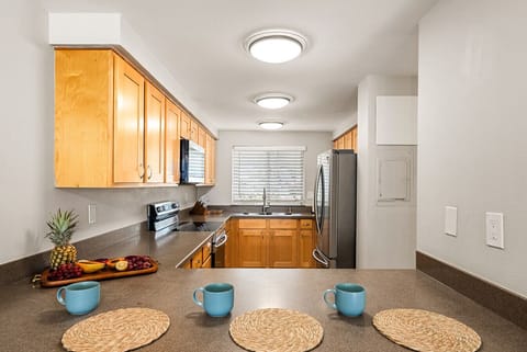 Fully equipped kitchen with modern appliances