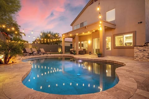 Enjoy the pool at night