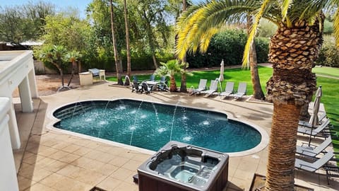 Surrounded by tropical landscaping, our private pool is the perfect oasis for relaxation and fun.