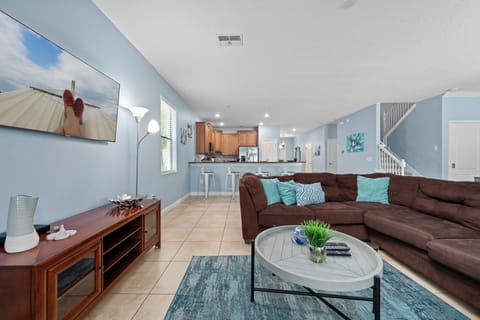 Modern living space with TV, perfect for family time.