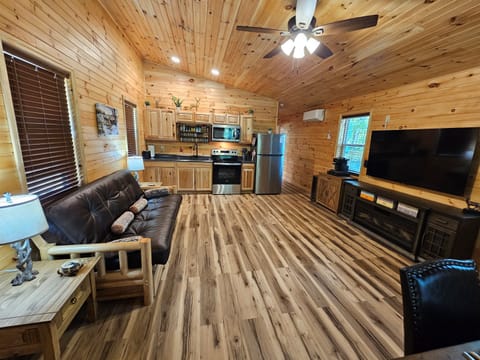 Snuggle on the futon, cook up something delicious, or enjoy a movie night — this space is made for together time