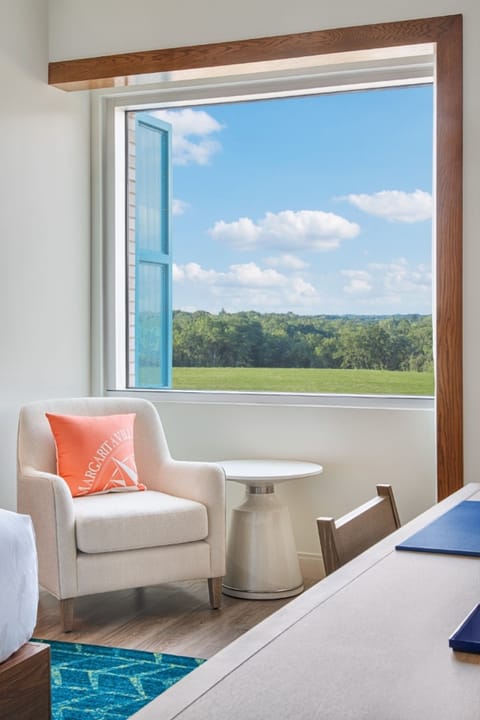 Gaze out at open skies from your cozy reading corner.