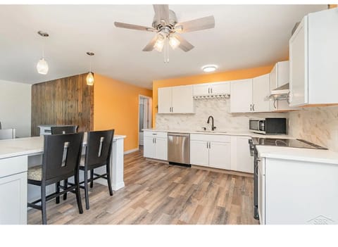 Kitchen island main level.