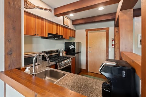 Includes fridge, dishwasher, stove, and microwave for your convenience