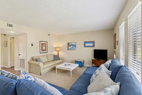 Sit back and relax in the living room with tv