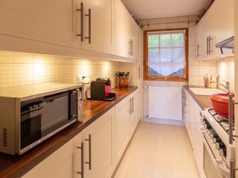 Kitchen, Kitchen Appliance, Countertop, Major Appliance, Interior Design, Flooring, Wood, Cabinetry, Home Appliance, Floor