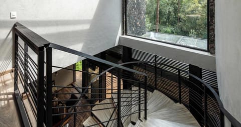 Top of the stairs to get to the bedrooms