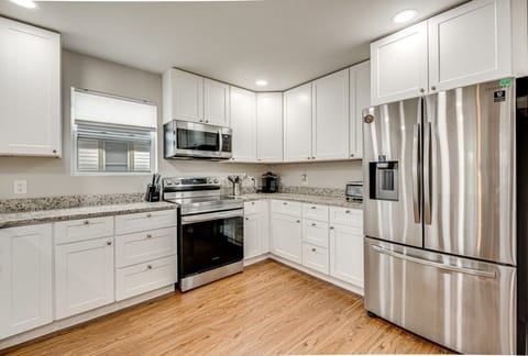 Indoors, Kitchen, Appliance, Refrigerator, Microwave