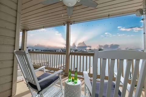 Enjoy a beautiful sunset on the private patio.