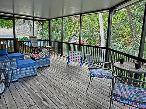 Spacious Back Porch Overlooking the Water