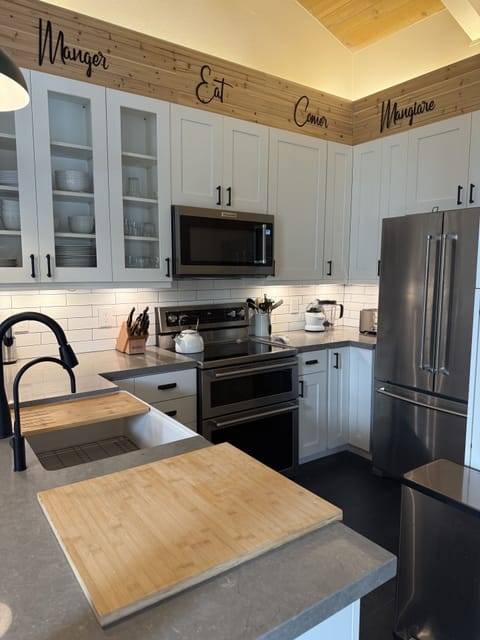 Large Farmhouse sink and new stanless appliances