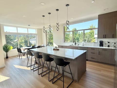 Spacious open kitchen dining living room