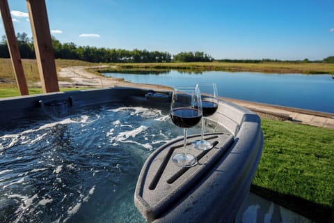 Hot tub with lake views!