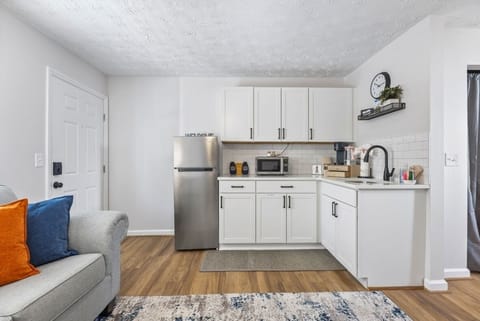 Fully equipped kitchenette for meals and morning coffee.