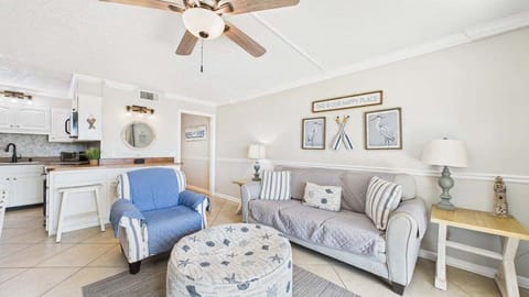 Open concept living area with comfy furnishings and sleeper sofa (sleeps 2)