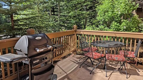 West facing patio with gas grill and patio furniture. Great sunset views.