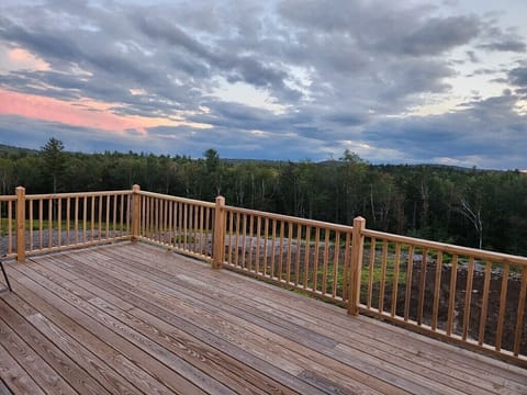 View from the main floor deck overlooking the treetops. 