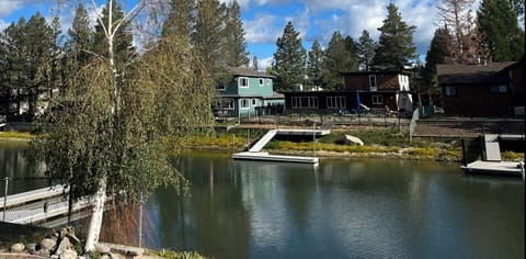 Back yard & dock looking across the water from deck