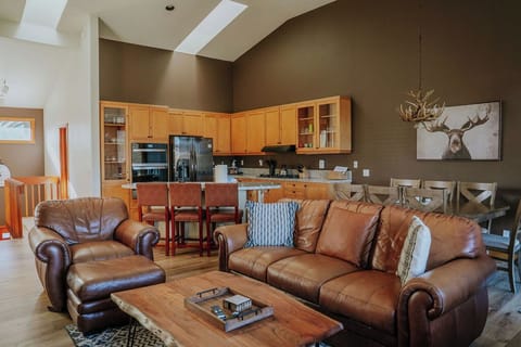 Spacious upstairs living room, kitchen, and dining room