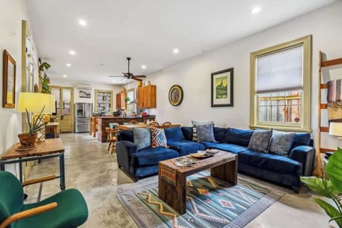 Living Room with Plenty of Seating and Smart TV
