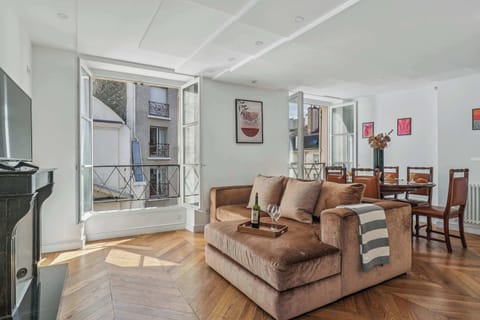 The open-plan living and dining area