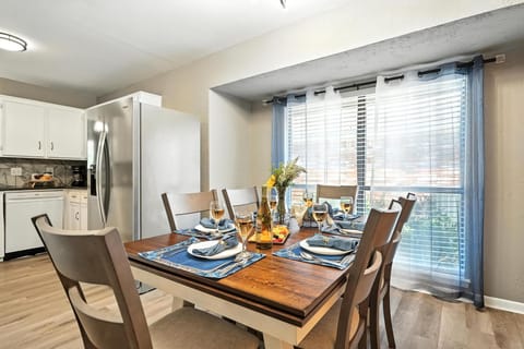 Bright dining space with natural light.