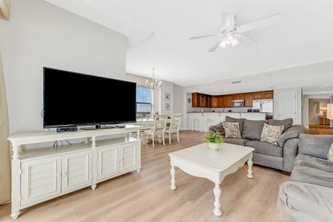 Cozy up in the living room to watch TV with the family