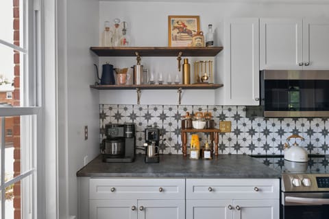 Fuel up for a busy day at the coffee bar equipped with coffee, espresso and tea