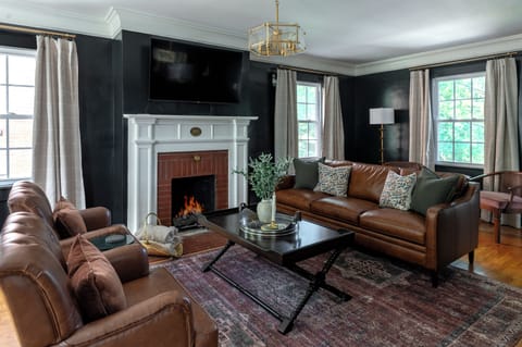 Enjoy cozy conversations by the fire.