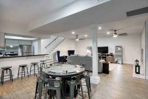 Dedicated poker table with mountain backdrop for memorable games.