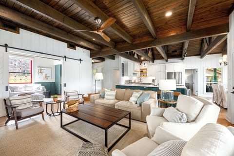 Open-concept living room, dining room and kitchen to enjoy conversation in.