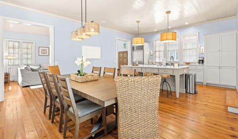 The spacious kitchen and dining area