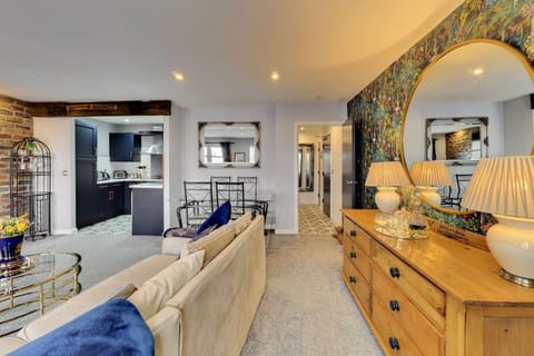 View of the living area flowing into the kitchen