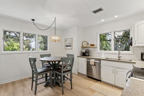 Kitchen with small dining space for 4