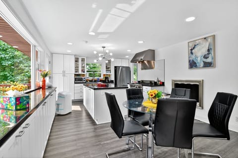 Indoors, Kitchen, Chandelier, Lamp, Appliance