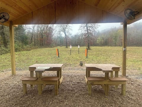 Private Covered Shooting Range - equipped with 2 benches and targets