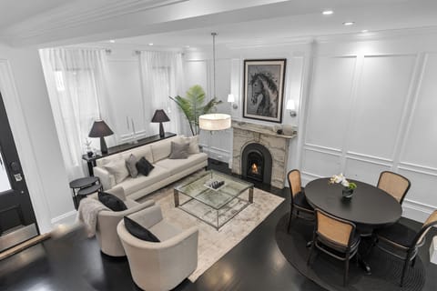 First floor entry, formal living and dining room