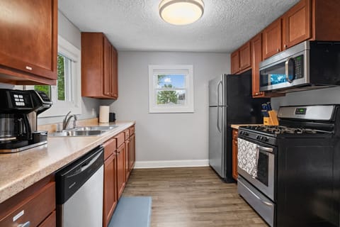 The kitchen has all of your cooking essentials included.