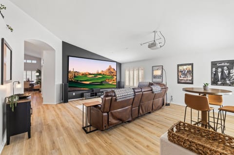 155inch screen with 4K HD movie theater projector, surround sound, theater seats