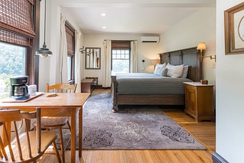 Enjoy the view of downtown and the river from this corner room
