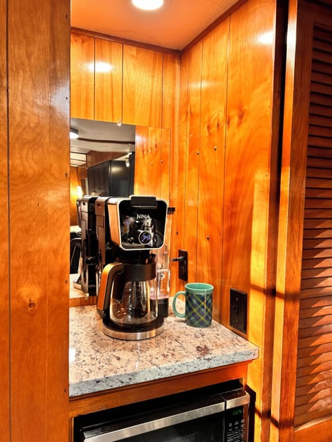 Enjoy a cup of coffee creekside!