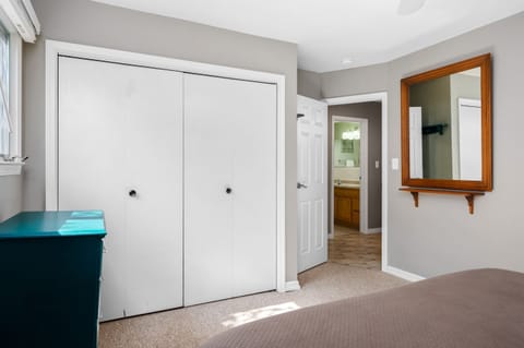 Closet space in main level bedroom for easy storage