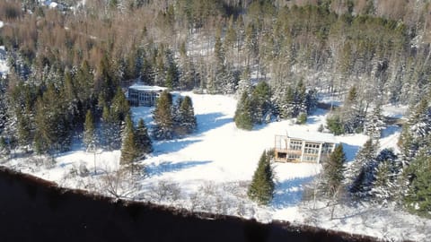Twin cottages by the river
