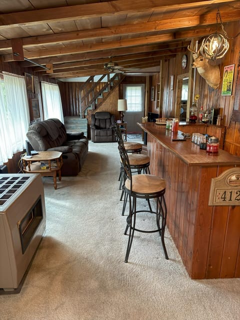 Bar area and living room