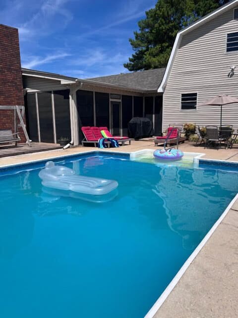 The perfect backyard oasis for poolside fun and lazy afternoons.