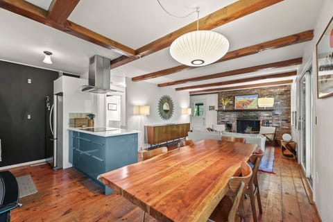 Open dining area connected to the kitchen and living room.