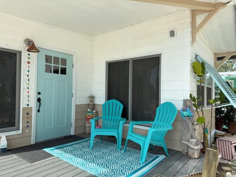 front door and deck