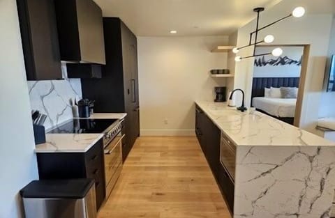 Indoors, Kitchen, Bed, Furniture, Lamp