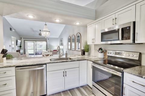 Kitchen with stainless steel appliances