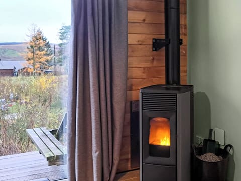 Biomass Stove, Veranda and View. | Mars 4 - Tarset Tor, Hexham, near Bellingham
